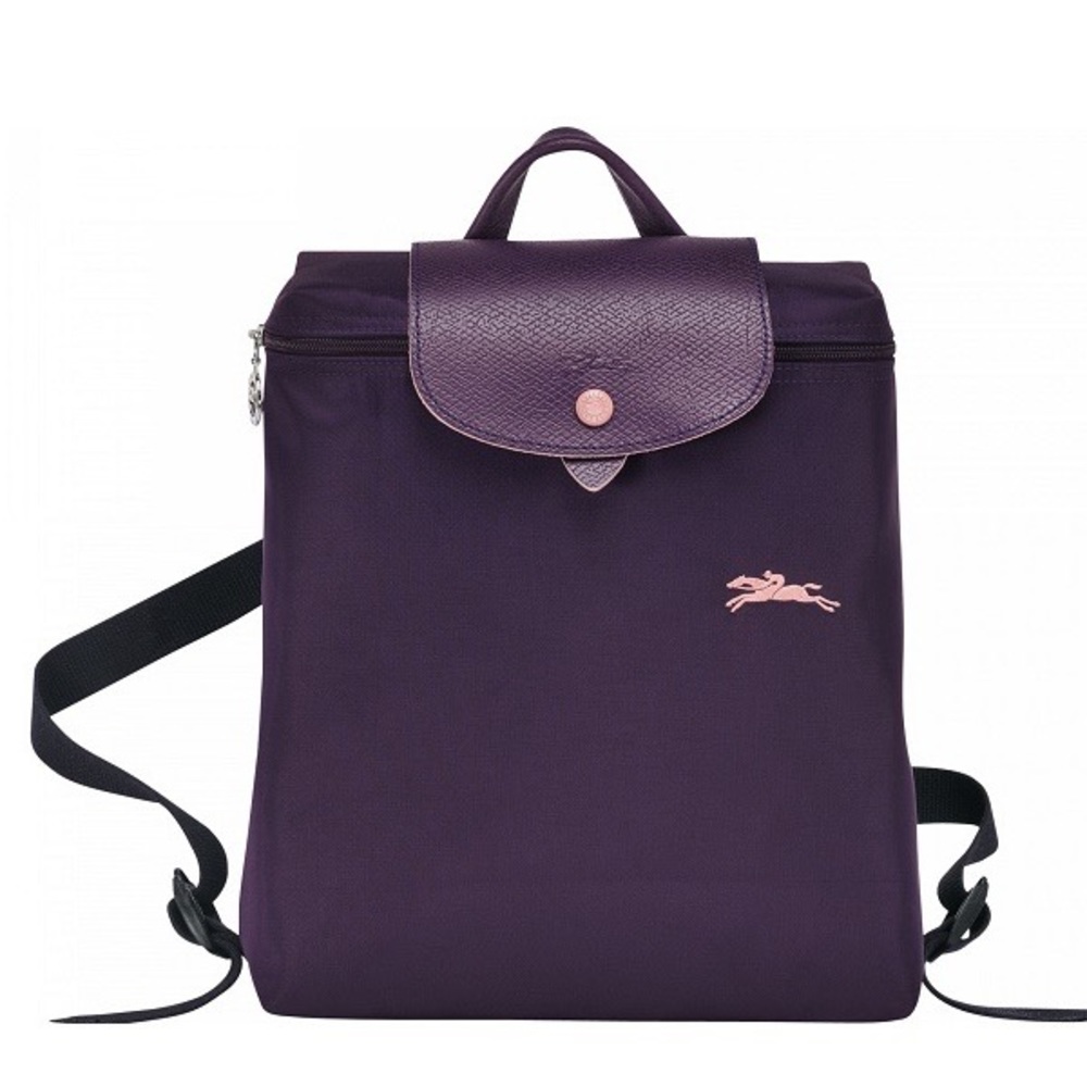 New Longchamp Le Pliage Club Backpack in Bilberry - Picture 2 of 8